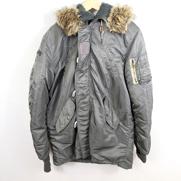 Superdry Other - Superdry Surplus Olive Gray Flying Parka Jacket